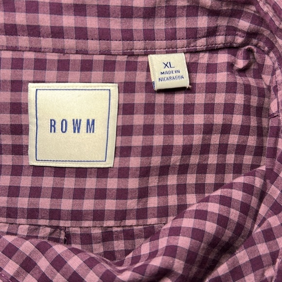 Row M Men's Purple Checkered Long Sleeve Button Down Shirt Size XL - Picture 6 of 8